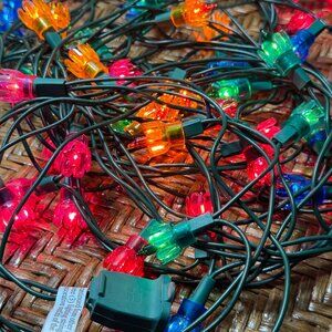 Vintage Multicolor Reflectors Flower Christmas String Lights